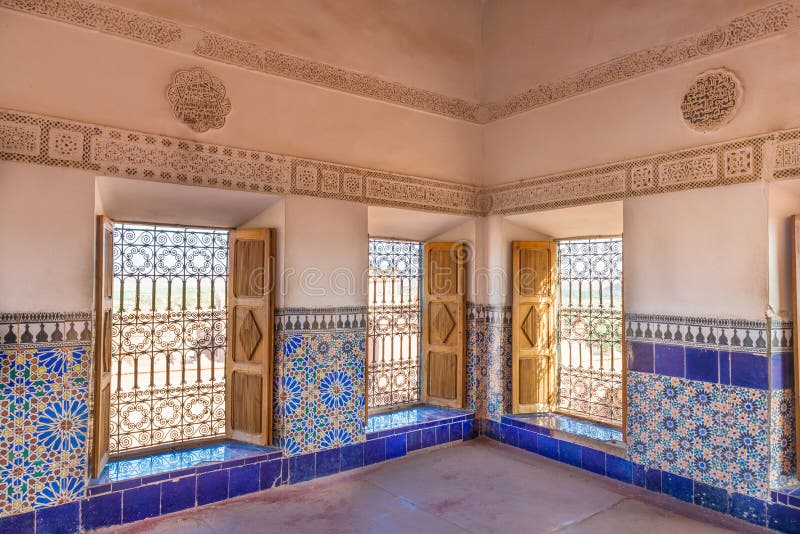 The colorful tiles of Kasbah de Taourirt as Arabian style