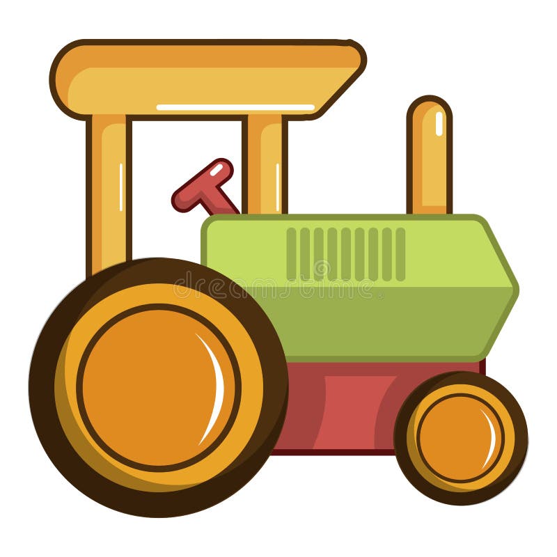 Colorful Tractor Toy Icon, Cartoon Style Stock Vector Illustration of
