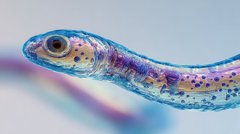 Colorful Transparent Fish with Iridescent Patterns in Close-up View vector illustration