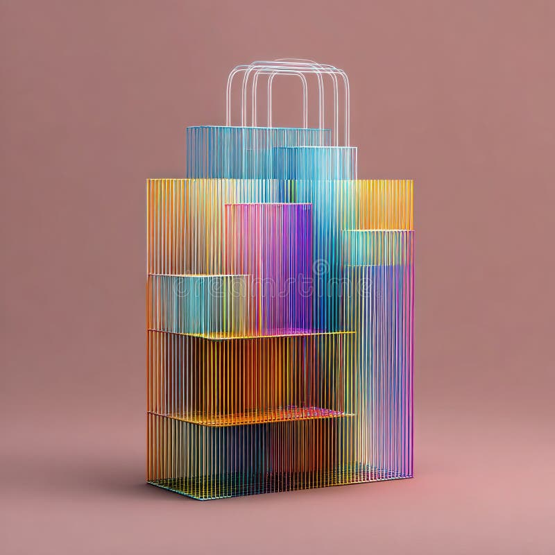Colorful Transparent Plastic Shopping Bags stock images