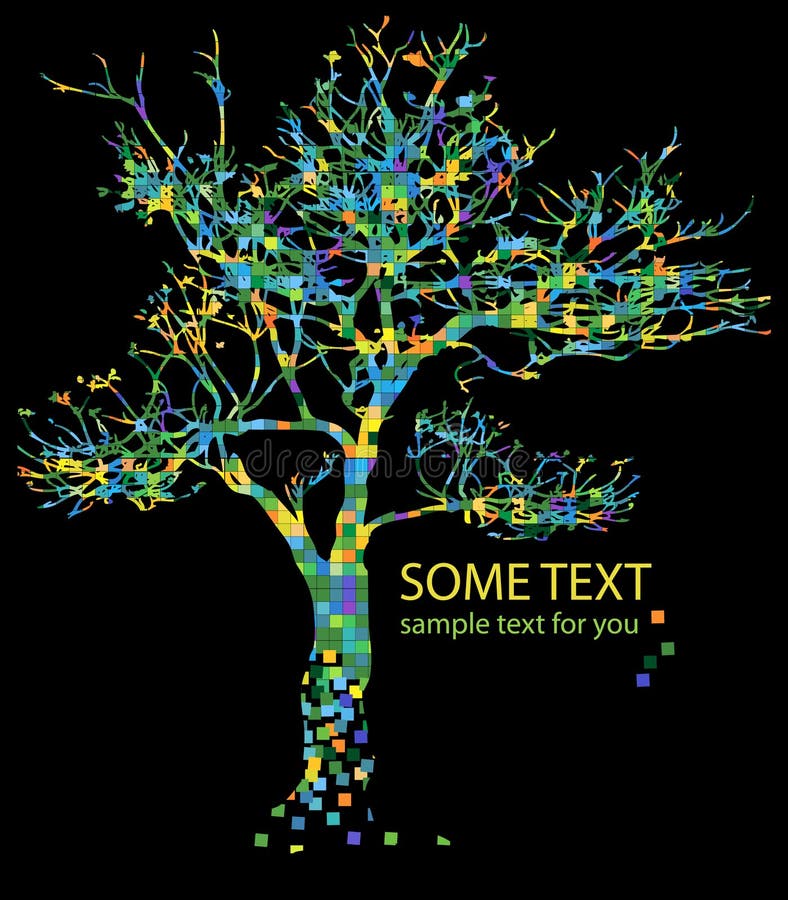 3d tree, text box stock vector. Illustration of button 21037243