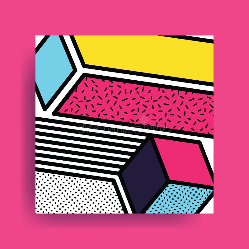 Colorful Trend Neo Memphis Geometric Pattern Stock Vector