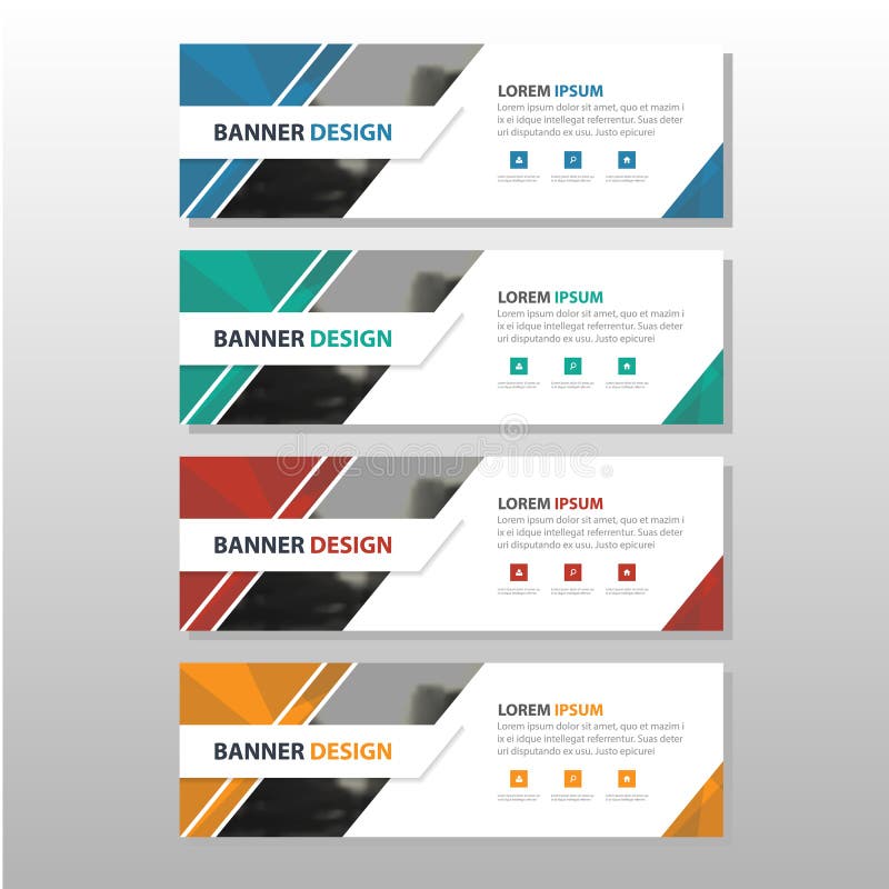 colorful triangle abstract corporate business banner template infographic horizontal advertising business banner layout template 74250413