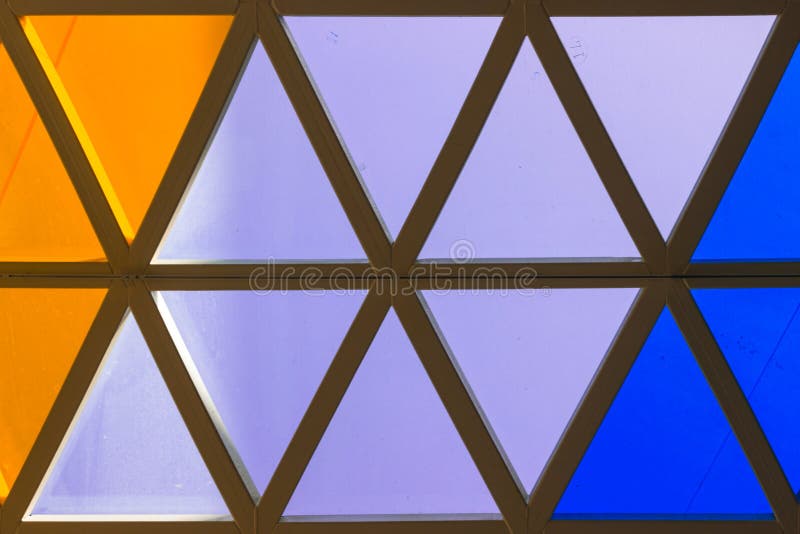 Colorful Triangle Background, Orange and Blue Triangles stock images