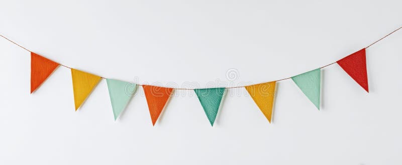 The colorful triangle banner creating a joyful festive atmosphere in any event. image stock photography.