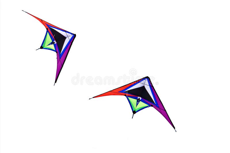 Colorful triangle textile kites stock photos