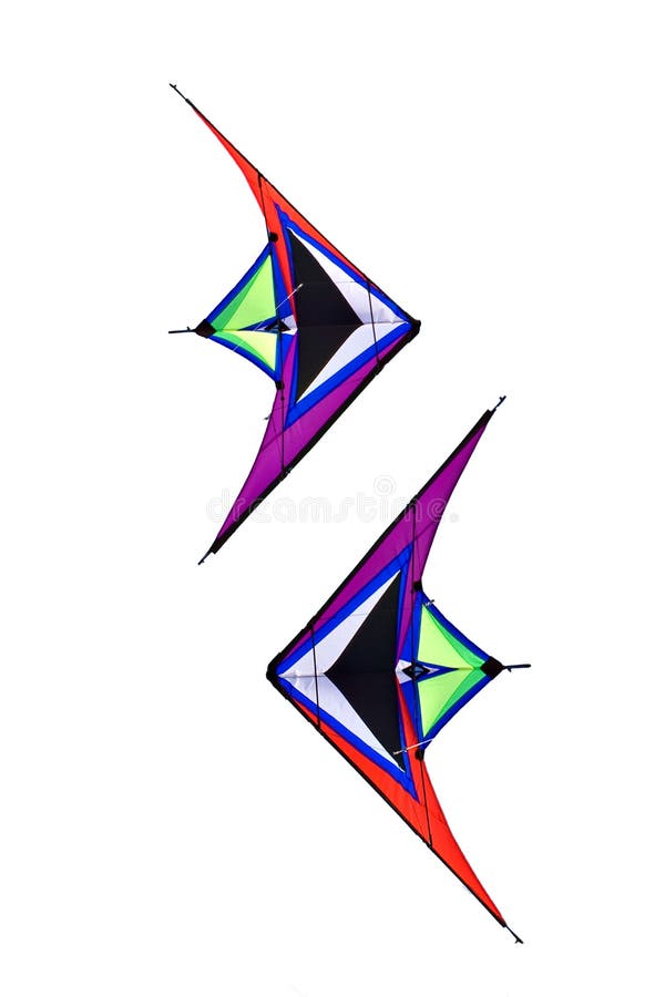 Colorful triangle textile kites stock image