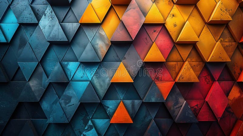 Colorful Triangular Geometric Abstract Background Design stock illustration