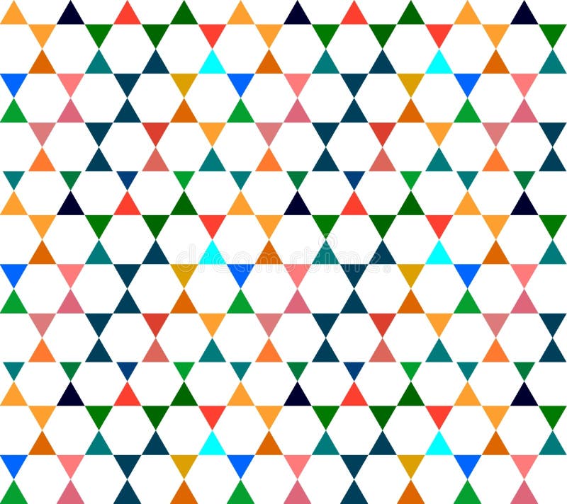 Colorful Triangular Geometric Pattern with Multicolor Palette on White Background royalty free illustration