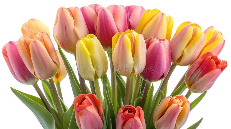 Colorful Tulips Bouquet royalty free illustration