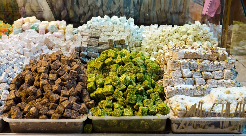 Colorful turkish delights in Egyptian Spice Bazaar