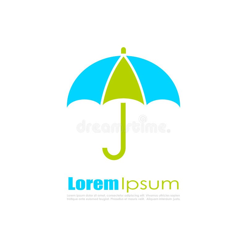 Colorful umbrella logo royalty free illustration