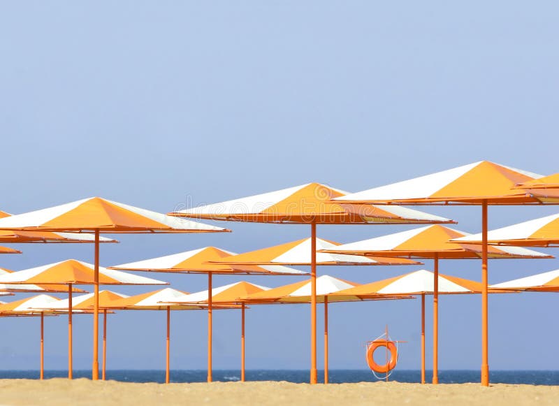 Colorful umbrellas on beach