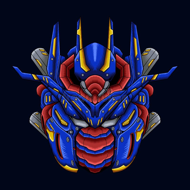 Colorful Gundam Robot 80s Illustration Stock Vector (Royalty Free)  2277438455