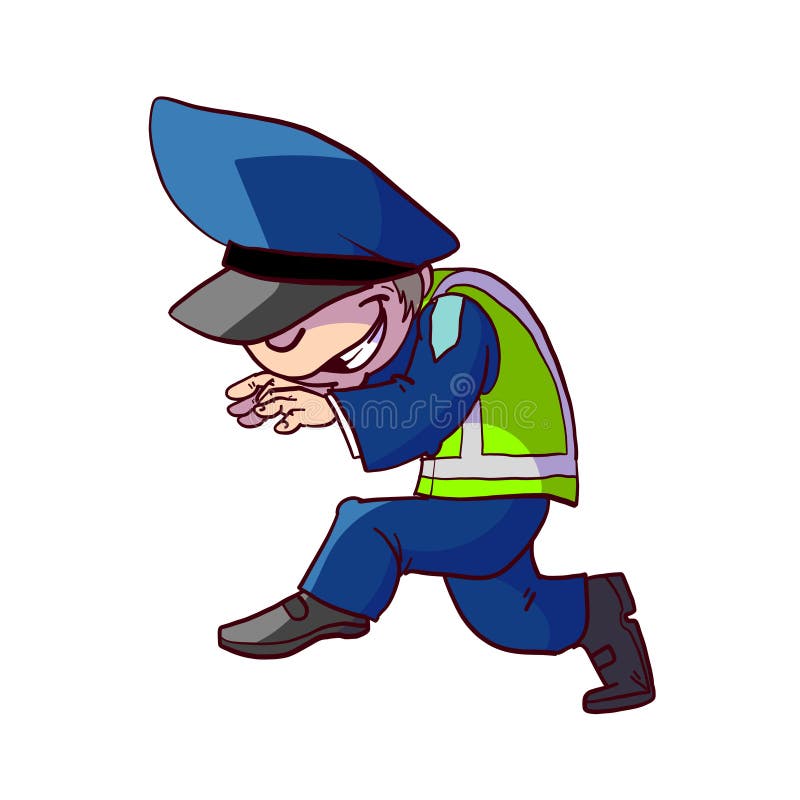 Colorful Cartoon Traffic Police Officer Stock Vector - Illustration of  drawing, character: 163736246