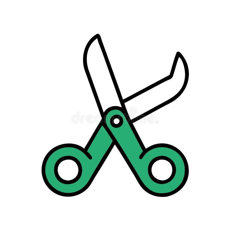Colorful Vector Illustration of Open Scissors Symbolizing Creativity and Crafting Tool stock illustration