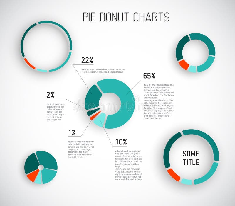 Colorful Vector pie chart templates