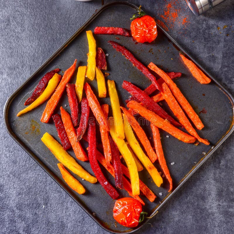 Colorful Vegetable Fries from the Oven Stock Photo Image of lunch