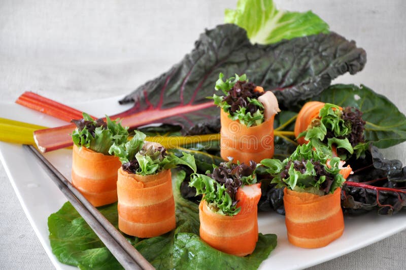 Colorful Veggie Rolls on Plate