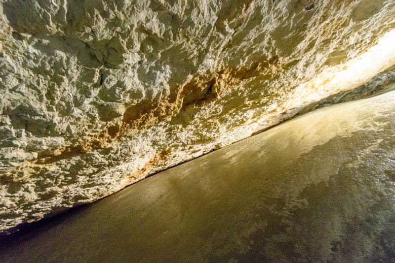 A colorful view of the ice cave in the glacier in slovakia