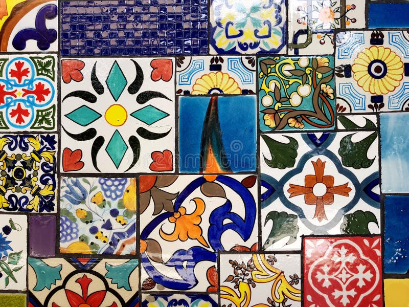 Colorful Vintage Ceramic Tiles Wall Stock Image Image of fashion