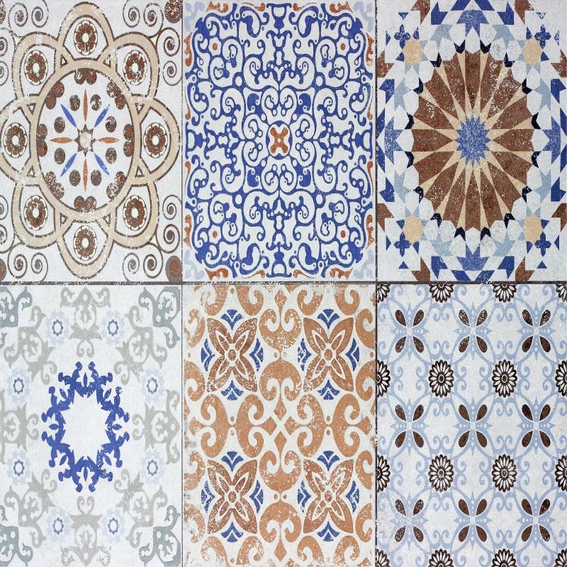 Colorful Vintage Ceramic Tiles Wall Decoration Stock Photo Image of