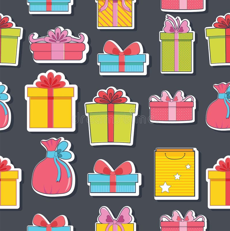 Colorful Vintage Gift Postcard Background Concept. Vector Illustration