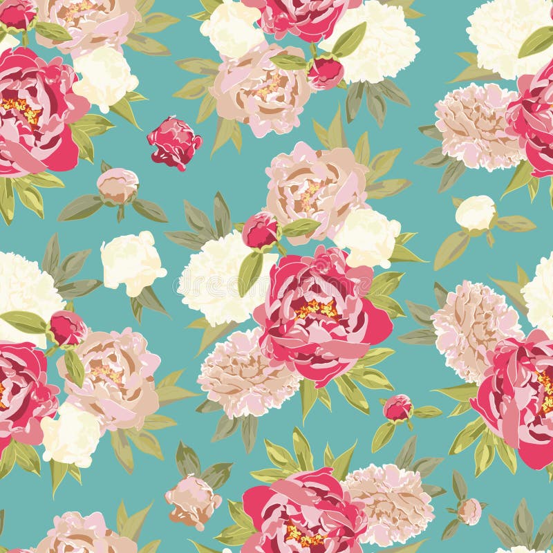 Colorful vintage pattern with floral ornament