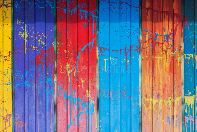 Colorful Wall Splashed with Paint Stock Image - Image of backdrop ...
