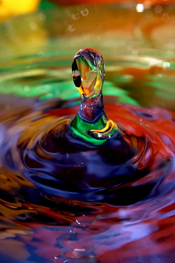 Colorful water drops macro