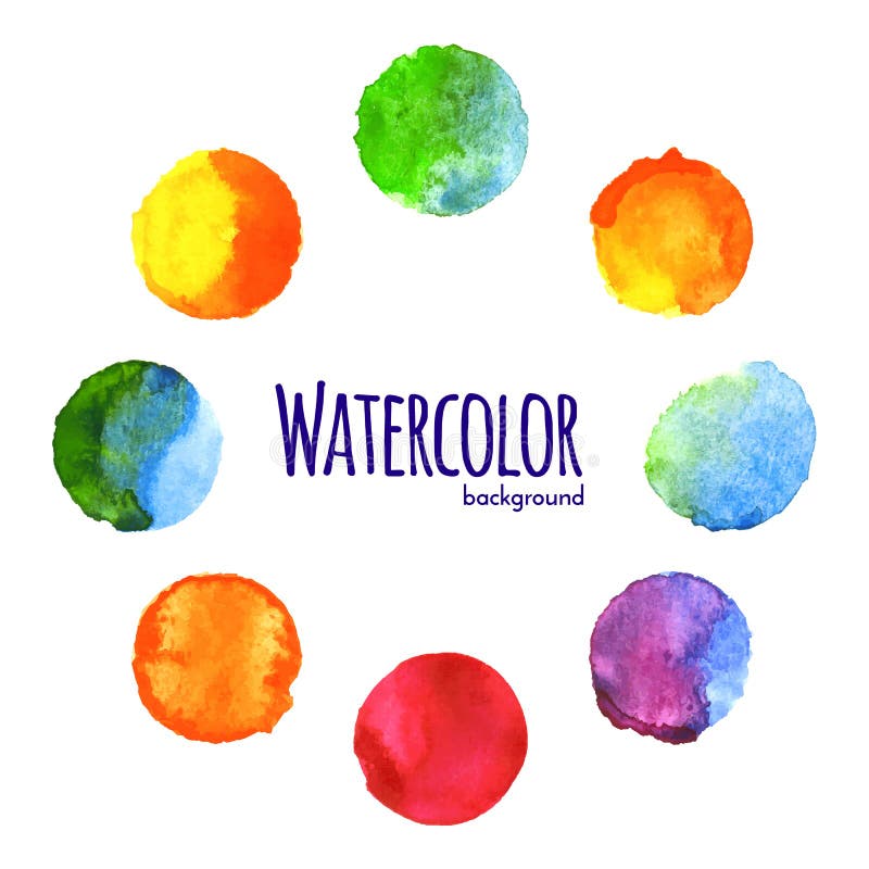 Colorful Watercolor Circles Stock Vector Illustration Of Backdrop
