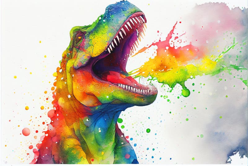 Totally roarsome dino quote with rainbow. Vector illustration