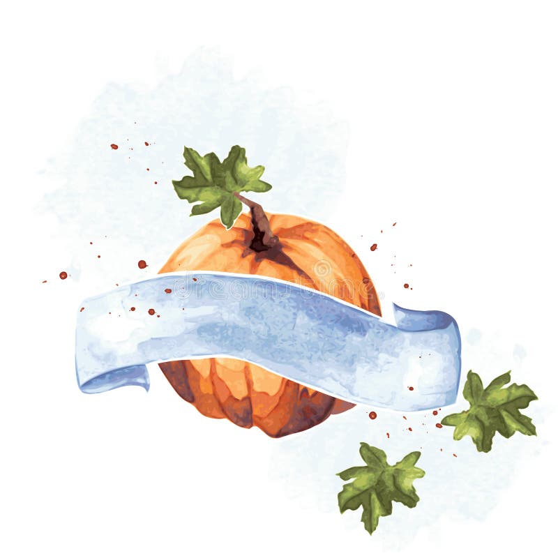 Download Colorful Watercolor Pumpkin Illustration Stock Vector - Image: 45583771