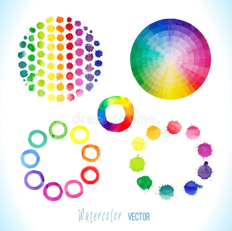 Watercolor rainbow circles. Vector illustration. Watercolor rainbow circles. Vector illustration