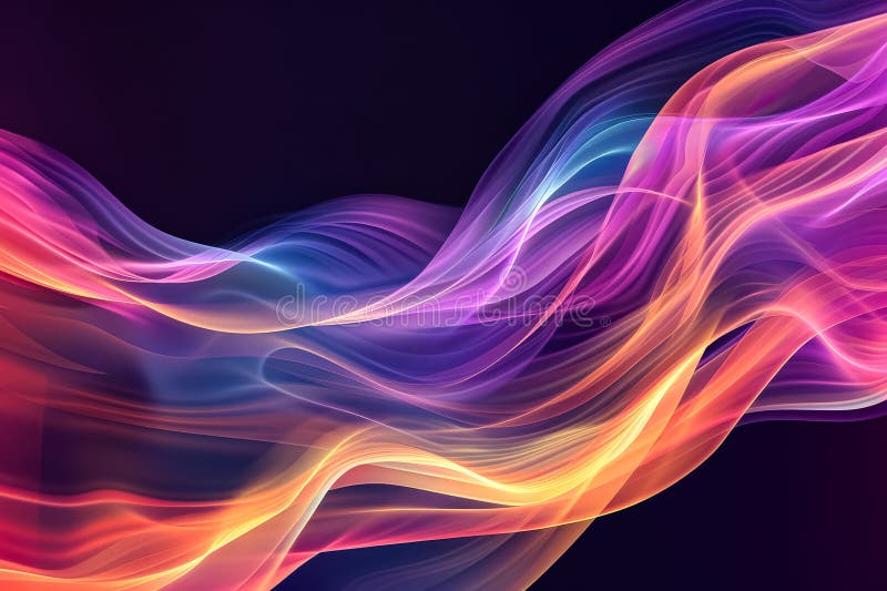 Colorful wave of light is displayed on a dark background royalty free stock photo