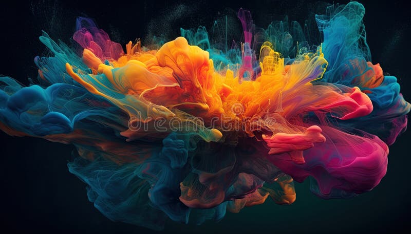 Colorful Waves: A Dynamic explosion of colors in 3D Form vector illustration