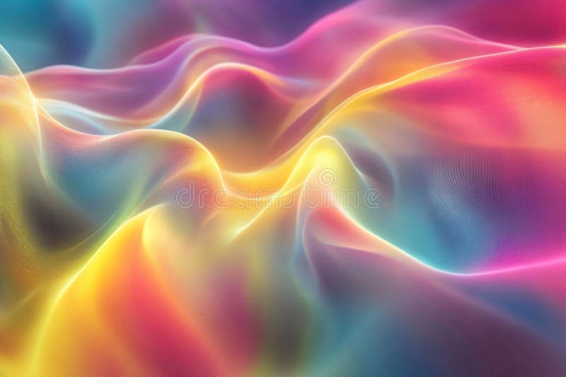 Colorful waves of fabric flow gently in a vibrant abstract design royalty free illustration