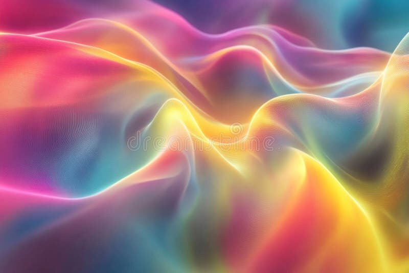 Colorful waves of fabric flow gently in a vibrant abstract design royalty free illustration
