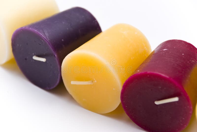 Colorful wax candle