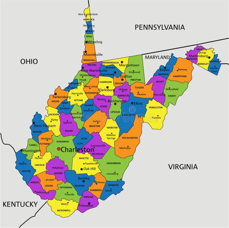 West Virginia Political Map Stock Illustrations – 434 West Virginia ...