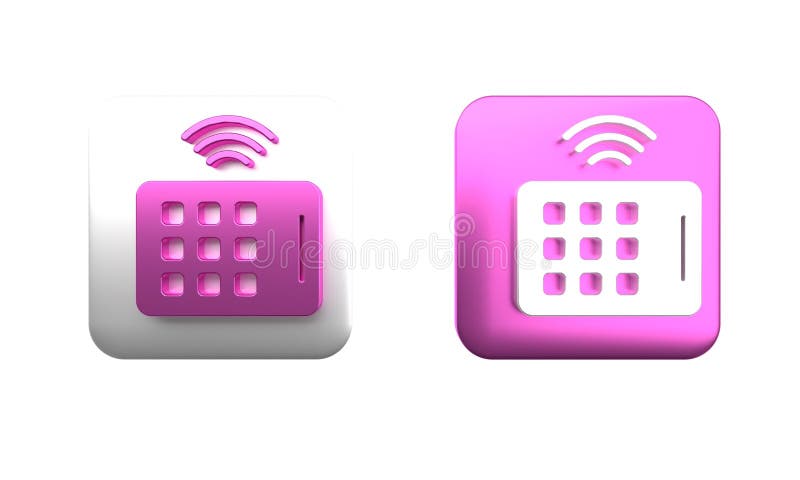 Colorful Wireless tablet icon isolated on white background. Internet of things concept with wireless connection. Square vector illustration