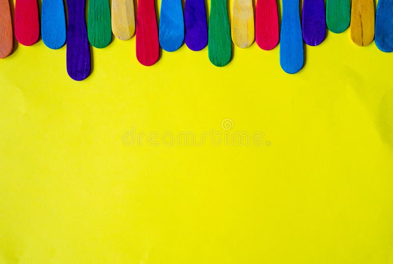 Multicolored popsicle sticks hi-res stock photography and images