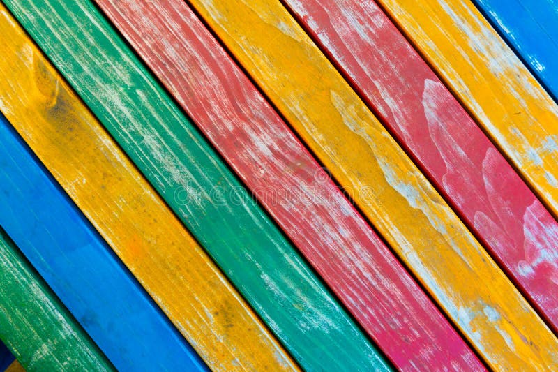 Colorful Wood Plank Texture Background. Yellow, Blue, Green and Stock ...