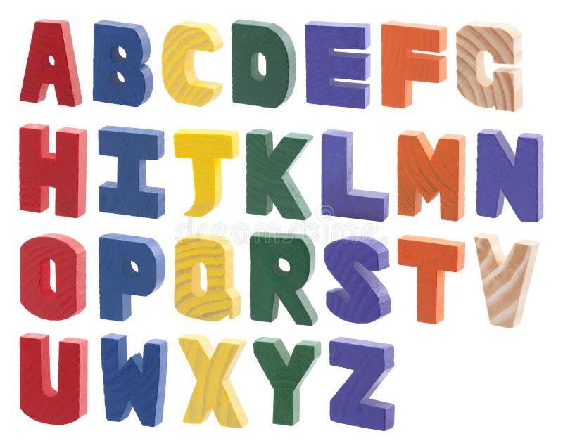 Colorful wooden alphabet royalty free stock photography