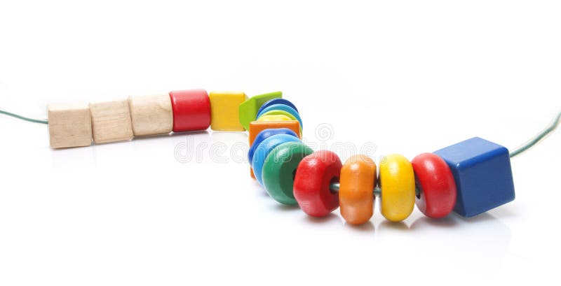 Colorful wooden beads toy royalty free stock photography