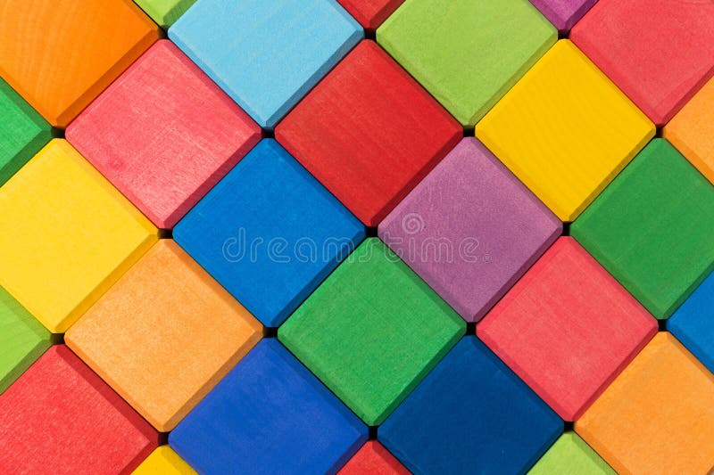 Colorful wooden bricks background