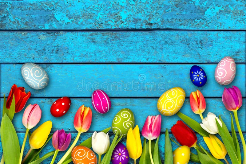 Colorful wooden easter background royalty free stock image