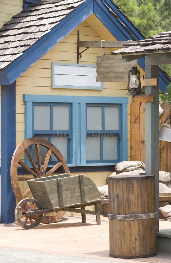 Colorful wooden house stock photo