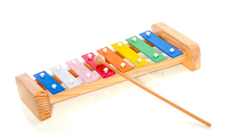 Colorful wooden metal xylophone royalty free stock photography