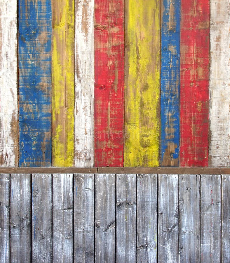 Colorful Wooden Plank Panel stock image